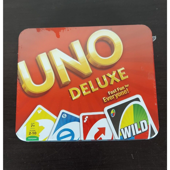 Uno Deluxe Collectors Game Tin 2012 by Mattel New - Picture 1 of 4